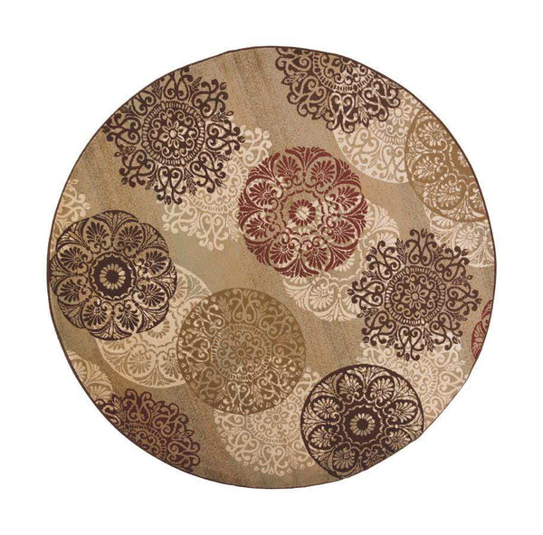 Rugs Round Rugs - 7'7" Round Polypropylene Sage Area Rug HomeRoots
