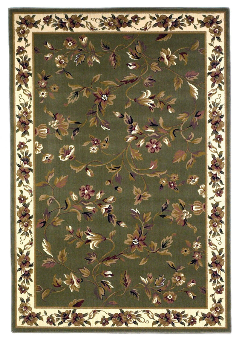 Rugs Round Rugs - 7'7" Round Polypropylene Sage/Ivory Area Rug HomeRoots