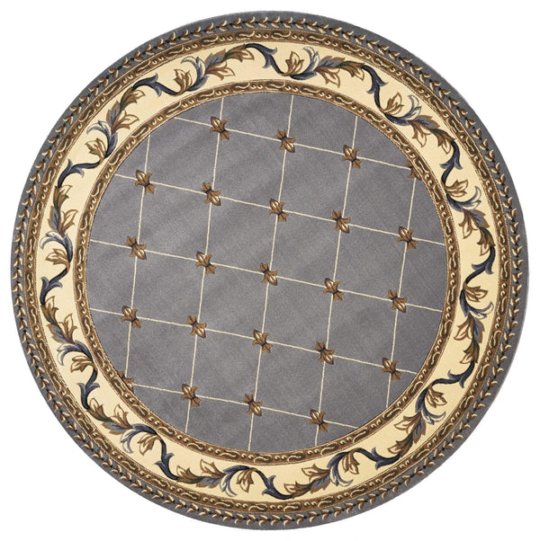 Rugs Round Rugs 7'7" Round Polypropylene Slate Blue Area Rug 2961 HomeRoots