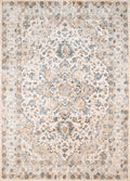 Rugs Round Rugs - 94" x 126" x 0.39" Bone Polyester Round Rug HomeRoots