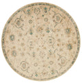 Rugs Round Rugs 94" x 94" x 0.39" Bone Polyester Round Rug 1732 HomeRoots