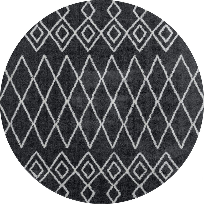 Rugs Round Rugs 94" x 94" x 1.2" Smoke Microfiber Polyester Round Rug 1540 HomeRoots