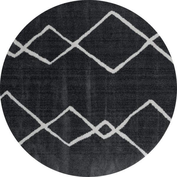 Rugs Round Rugs 94" x 94" x 1.2" Smoke Microfiber Polyester Round Rug 1558 HomeRoots