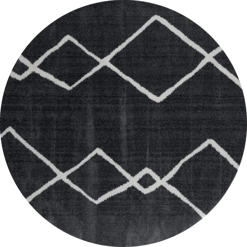 Rugs Round Rugs 94" x 94" x 1.2" Smoke Microfiber Polyester Round Rug 1558 HomeRoots