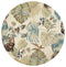 Rugs Round Wool Rug 7'6" Round Wool Ivory/Blue Area Rug 156 HomeRoots