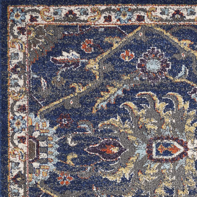 Rugs Royal Blue Rug - 9'10" x 13'2" Polypropylene Royal Blue Area Rug HomeRoots