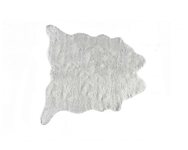 Rugs Rug Store - 0.8" x 90" x 63" Acrylic Plush, Polyester Grey Rug HomeRoots