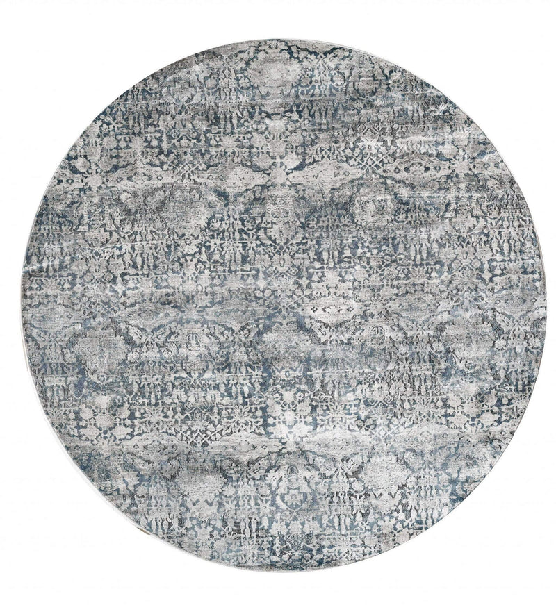 Rugs Rug Store - 105" X 156" X 0.'25" Teal Polyester / Viscose Rug HomeRoots