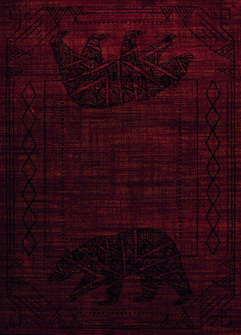 Rugs Rug Store - 6 x 86" x 0.4" Red Polypropylene Area Rug HomeRoots