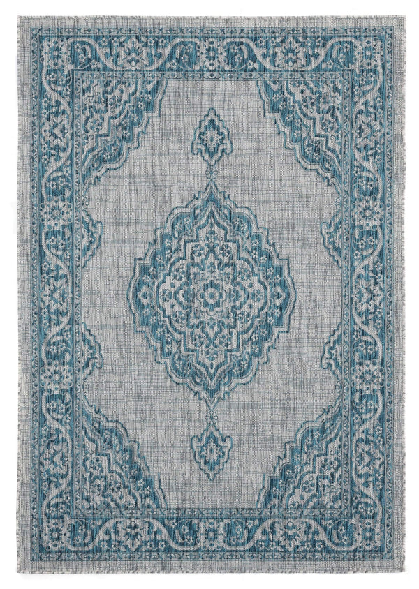 Rugs Rug Store 63" x 90" x 0.04" Aqua Polypropylene Area Rug 6899 HomeRoots