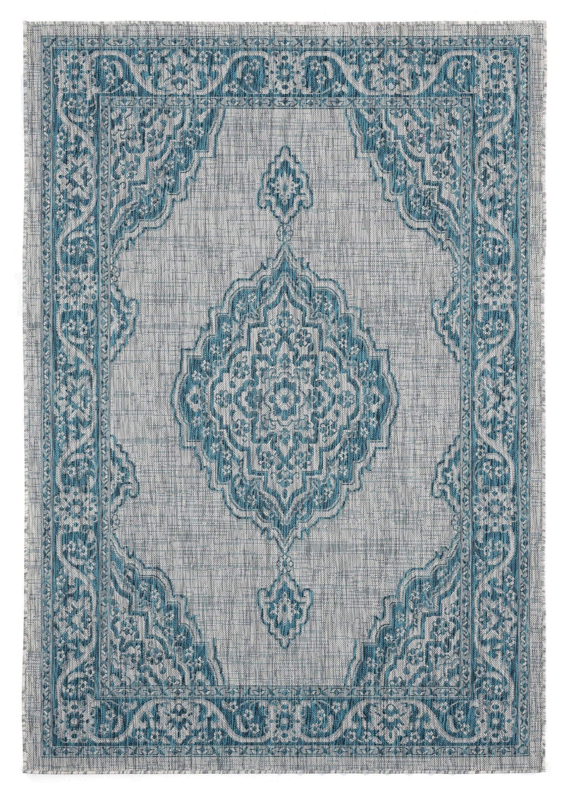 Rugs Rug Store 63" x 90" x 0.04" Aqua Polypropylene Area Rug 6899 HomeRoots