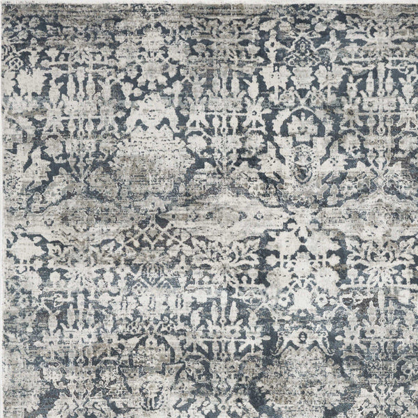 Rugs Rug Store - 91" X 91" X 0.'25" Teal Polyester / Viscose Rug HomeRoots