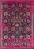 Rugs Rug Store 94" x 126" x 0.35" Magenta Olefin/Frieze Oversize Rug 6497 HomeRoots
