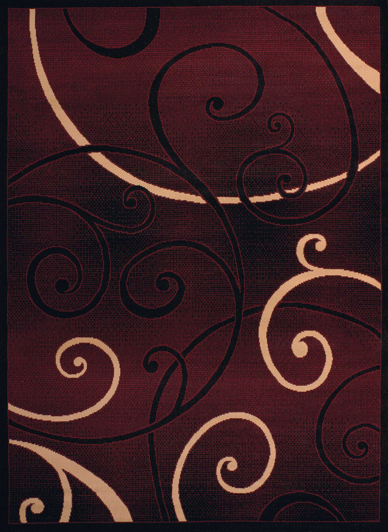 Rugs Rugs 27" x 86" x 0.31" Burgundy Polypropylene Runner Rug 8871 HomeRoots