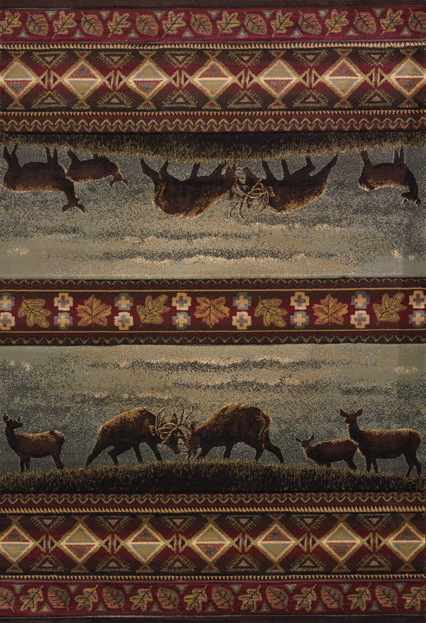 Rugs Rugs 31" x 88" x 0.47" Smoke Blue Polypropylene Runner Rug 8977 HomeRoots