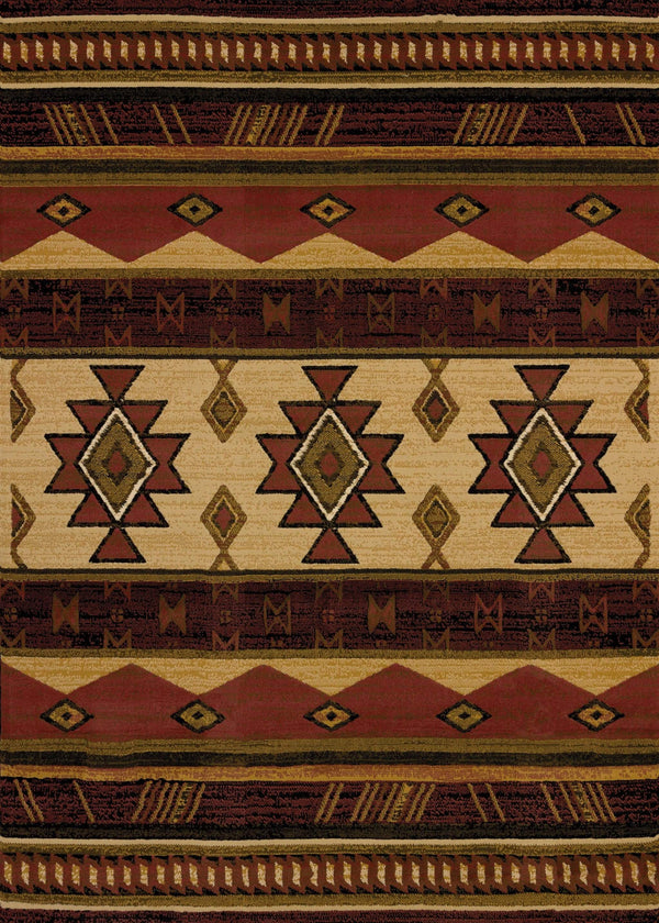 Rugs Rugs 63" x 86" x 0.4" Auburn Polypropylene Area Rug 8116 HomeRoots