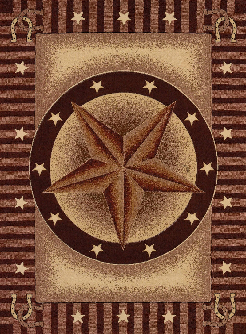 Rugs Rugs 63" x 86" x 0.4" Auburn Polypropylene Area Rug 8176 HomeRoots