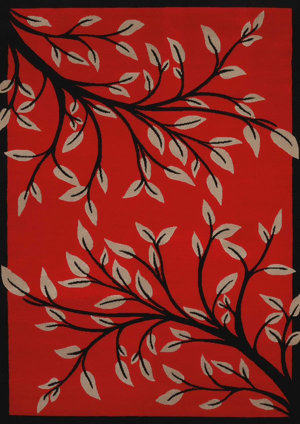 Rugs Rugs 63" x 86" x 0.4" Garnet Polypropylene Area Rug 8196 HomeRoots