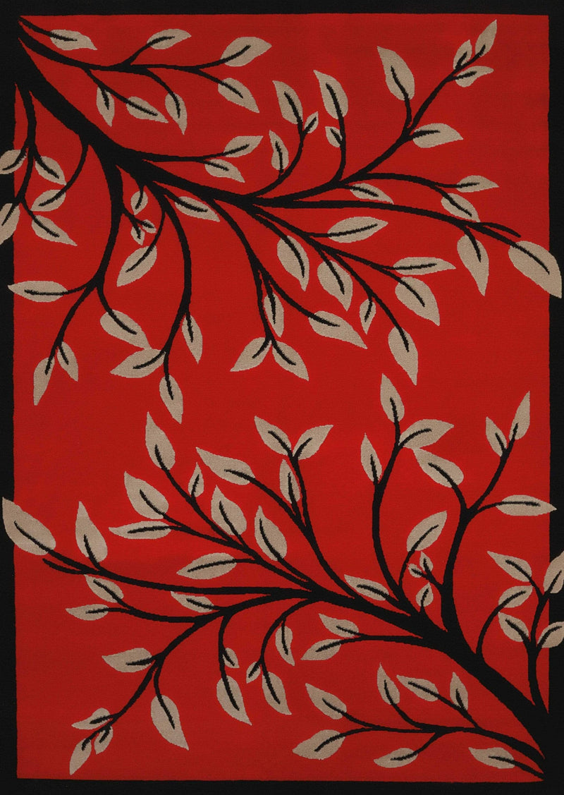 Rugs Rugs 63" x 86" x 0.4" Garnet Polypropylene Area Rug 8196 HomeRoots