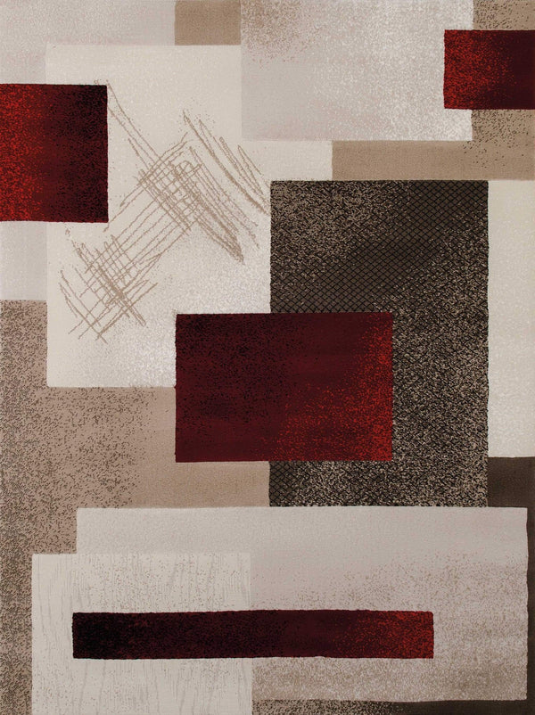 Rugs Rugs - 63" x 86" x 0.4" Garnet Polypropylene Area Rug HomeRoots