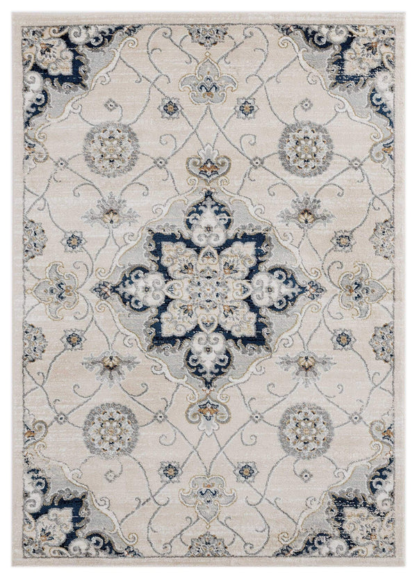 Rugs Rugs 63" x 86" x 0.79" Beige Microfiber/Polyester Area Rug 8044 HomeRoots