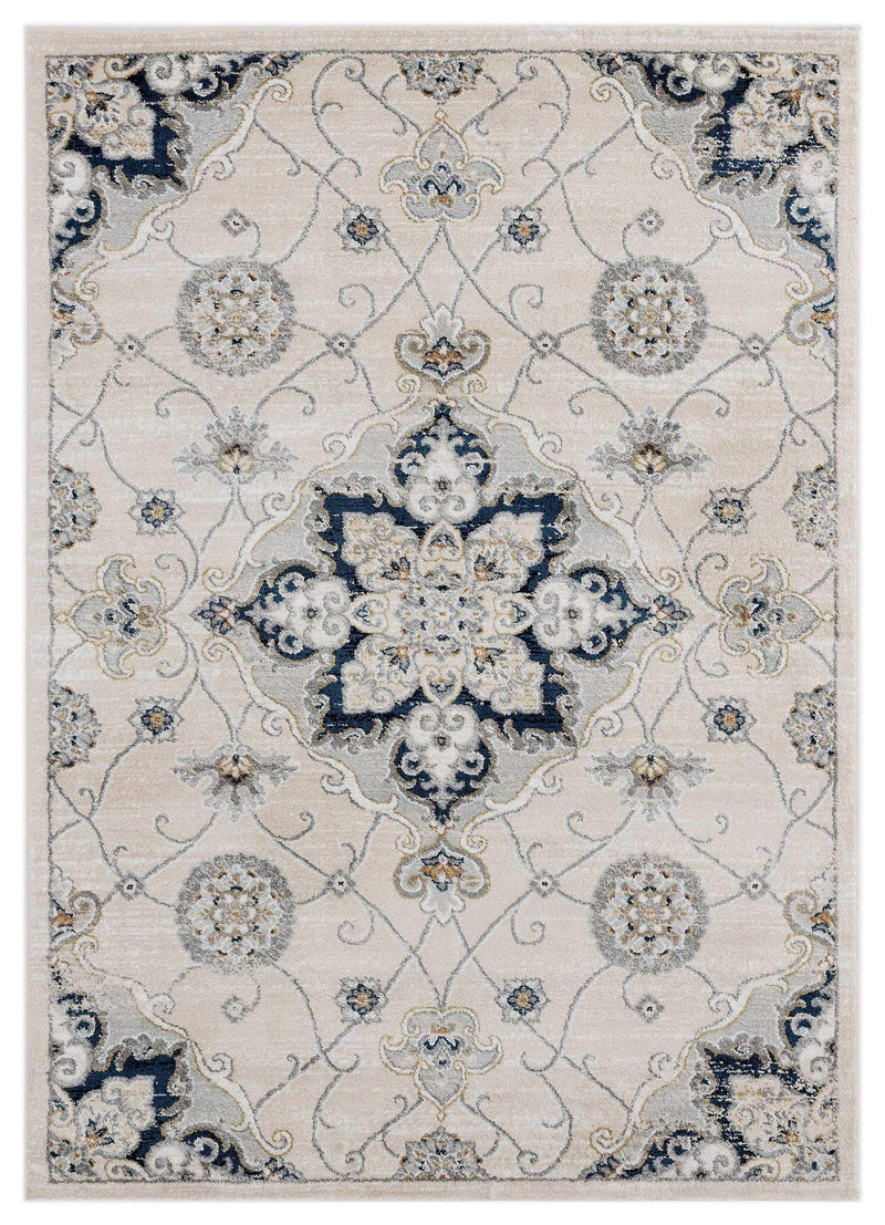Rugs Rugs 63" x 86" x 0.79" Beige Microfiber/Polyester Area Rug 8044 HomeRoots