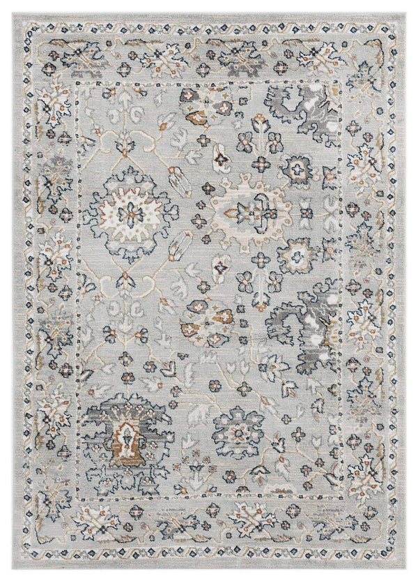 Rugs Rugs 63" x 86" x 0.79" Blue/Grey Microfiber/Polyester Area Rug 8028 HomeRoots