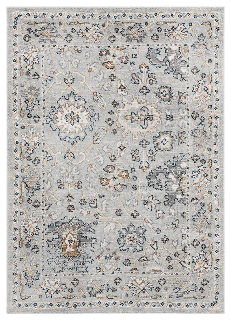 Rugs Rugs 63" x 86" x 0.79" Blue/Grey Microfiber/Polyester Area Rug 8028 HomeRoots