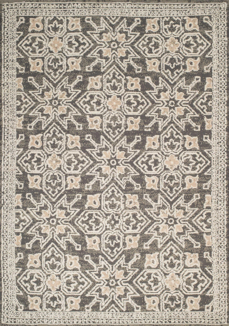 Rugs Rugs 94" x 126" x 0.39" Taupe Polyester Oversized Rug 8077 HomeRoots