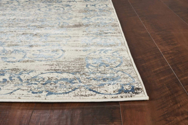 Rugs Rugs For Sale - 114" X 156" X 0.'25" Ivory/Blue Polypropylene / Viscose Rug HomeRoots