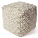 Rugs Rugs For Sale - 18" x 18" Wool Ivory Pouf HomeRoots