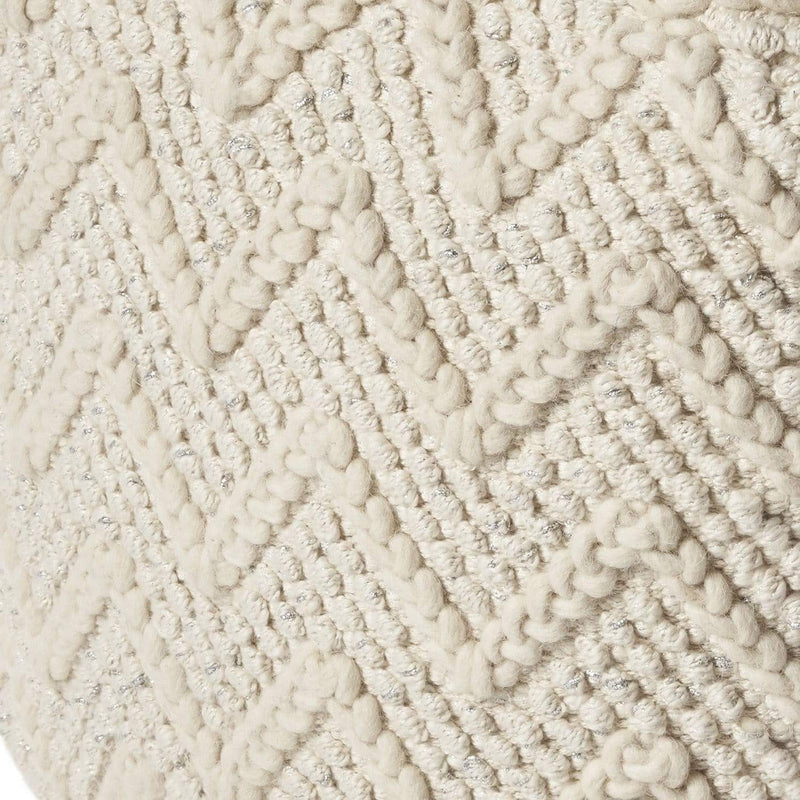Rugs Rugs For Sale - 18" x 18" Wool Ivory Pouf HomeRoots