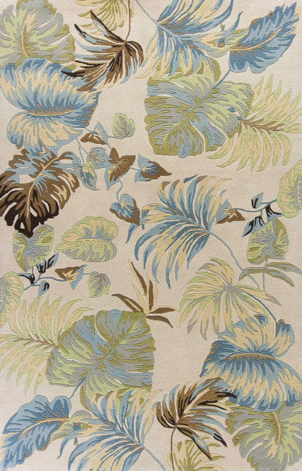 Rugs Rugs For Sale 3'3" x 5'3" Wool Ivory/Blue Area Rug 2450 HomeRoots