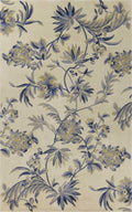 Rugs Rugs For Sale 3'3" x 5'3" Wool Ivory/Blue Area Rug 2724 HomeRoots