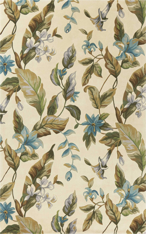 Rugs Rugs For Sale - 3'3" x 5'3" Wool Ivory/Teal Area Rug HomeRoots