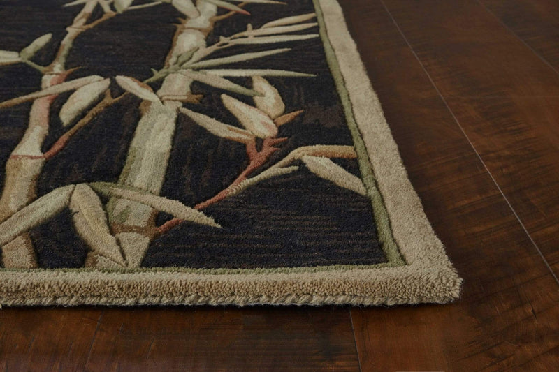 Rugs Rugs For Sale - 3'6" x 5'6" Wool Black Area Rug HomeRoots