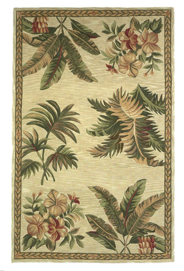 Rugs Rugs For Sale 3'6" x 5'6" Wool Ivory Area Rug 2734 HomeRoots