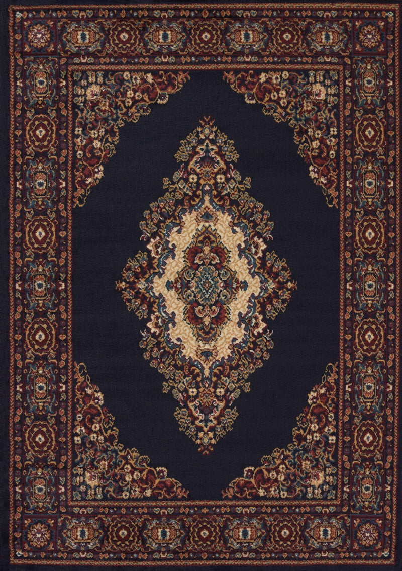 Rugs Rugs For Sale 33" x 88" x 0.3" Navy Polypropylene Runner Rug 9570 HomeRoots
