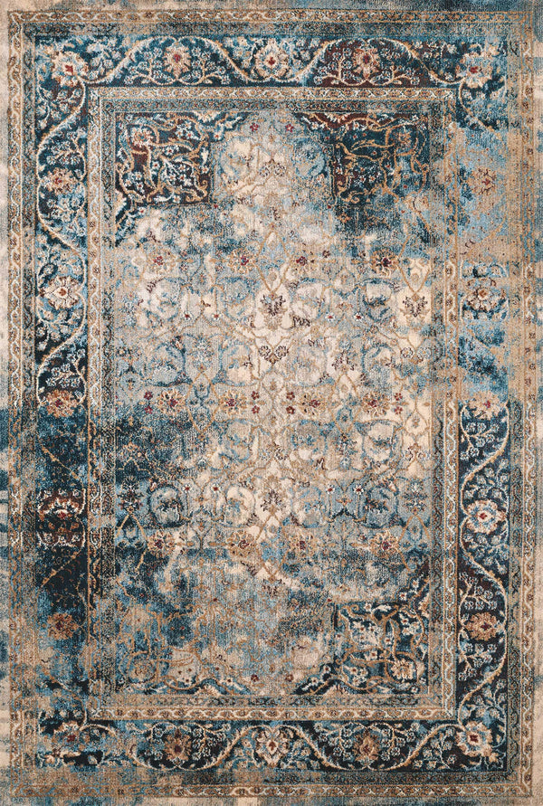 Rugs Rugs For Sale - 63" x 86" x 0.35" Cerulean Olefin/Polyester Area Rug HomeRoots