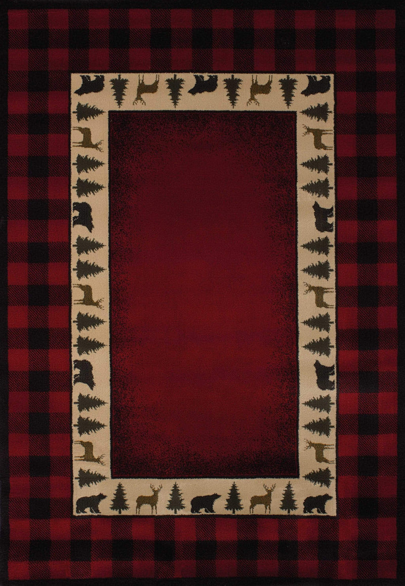 Rugs Rugs For Sale 63" x 90" x 0.45" Crimson Polypropylene Area Rug 9325 HomeRoots