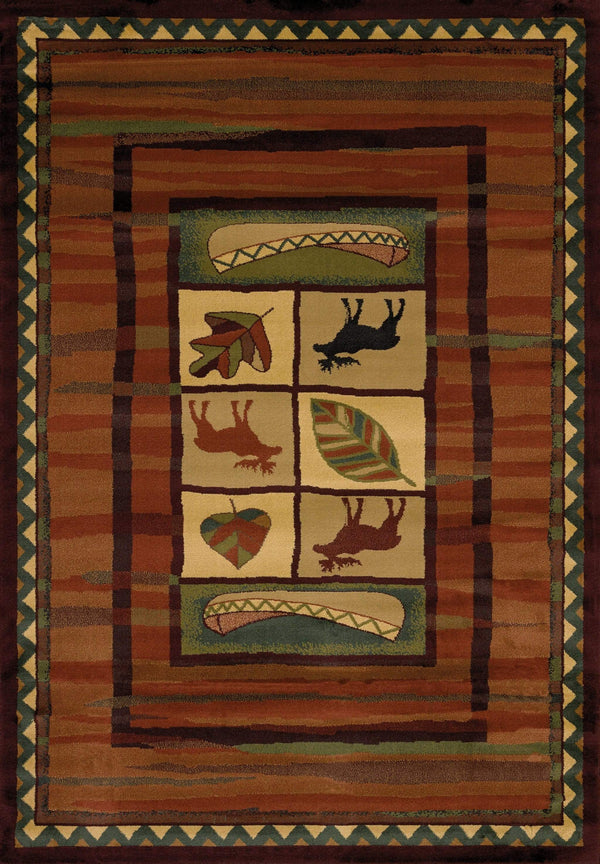 Rugs Rugs For Sale 63" x 90" x 0.45" Lodge Polypropylene Area Rug 9245 HomeRoots