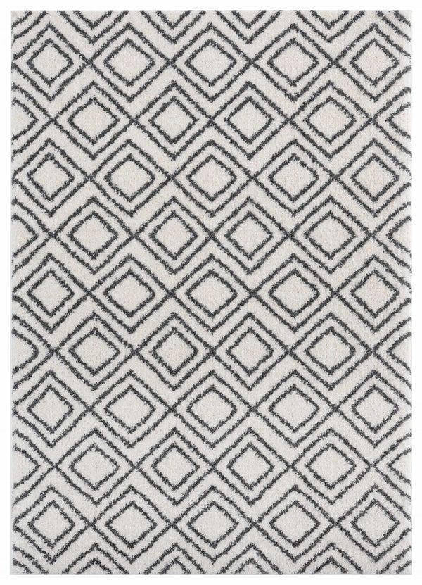 Rugs Rugs Near Me - 63" x 86" x 1.2" White Microfiber Polyester Area Rug HomeRoots