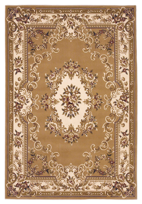 Rugs Rugs USA 3'3" x 4'11" Polypropylene Beige/Ivory Area Rug 3670 HomeRoots