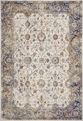 Rugs Rugs USA - 3'3"X 4'11" Polypropylene Ivory/Navy Area Rug HomeRoots