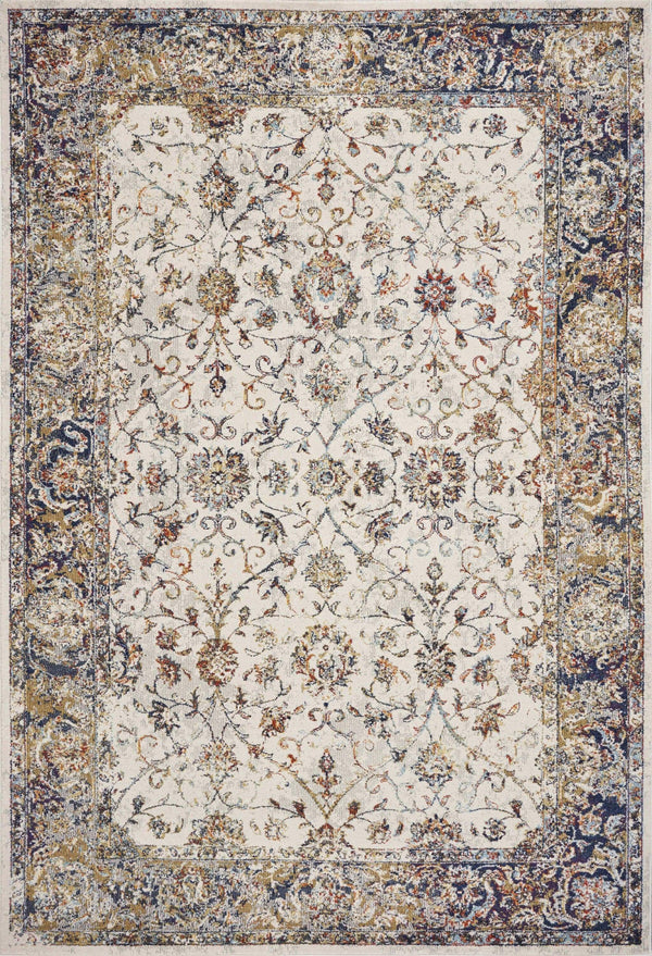 Rugs Rugs USA - 3'3"X 4'11" Polypropylene Ivory/Navy Area Rug HomeRoots