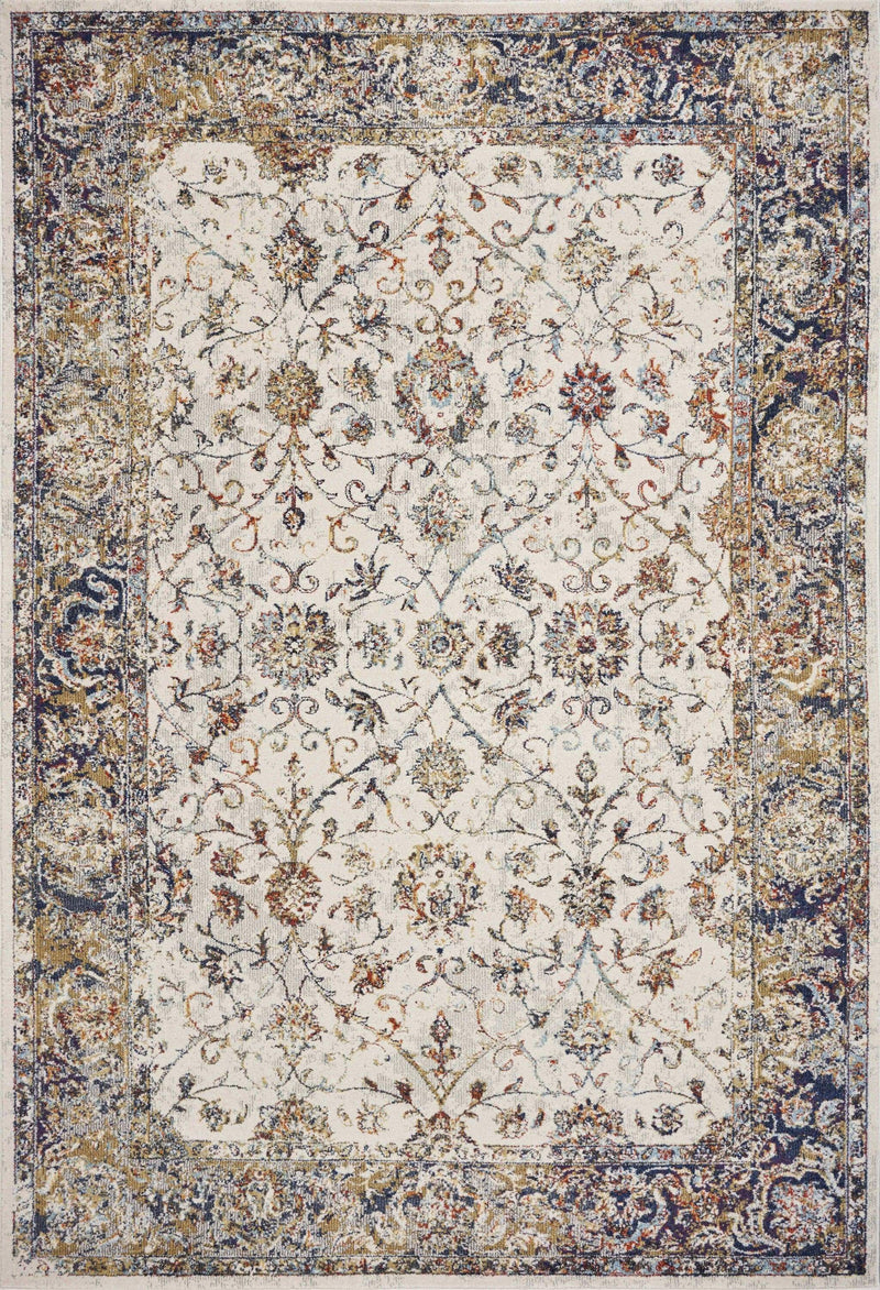 Rugs Rugs USA - 3'3"X 4'11" Polypropylene Ivory/Navy Area Rug HomeRoots