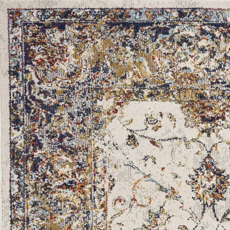 Rugs Rugs USA - 3'3"X 4'11" Polypropylene Ivory/Navy Area Rug HomeRoots