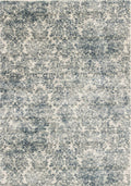 Rugs Rugs USA - 3'3" x 4'7" Viscose Ivory/Blue Area Rug HomeRoots