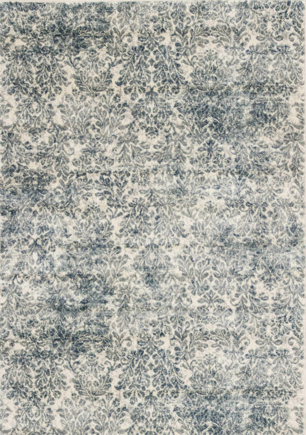 Rugs Rugs USA - 3'3" x 4'7" Viscose Ivory/Blue Area Rug HomeRoots