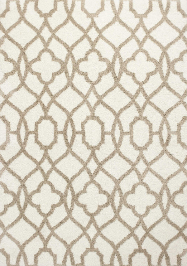 Rugs Rugs USA - 3'3" x 5'3" Microfiber Ivory/Beige Area Rug HomeRoots